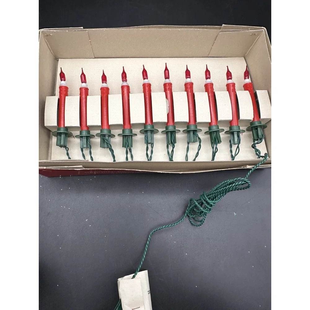 SHINY BRITE ITALIAN FANCY CHRISTMAS LIGHTS‎ 10 LIGHTS RED ALL WORKING